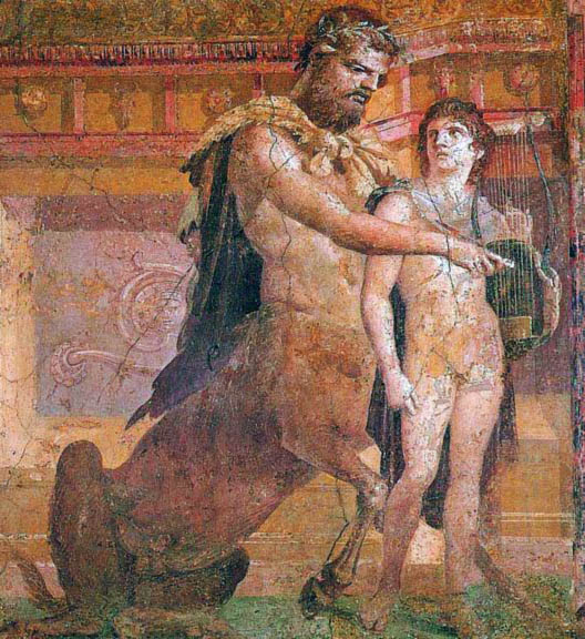 Ahile si centaurul Chiron, baile publice din Herculaneum