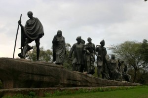 Gandhi statue of the Salt March of 1930 in Delhi