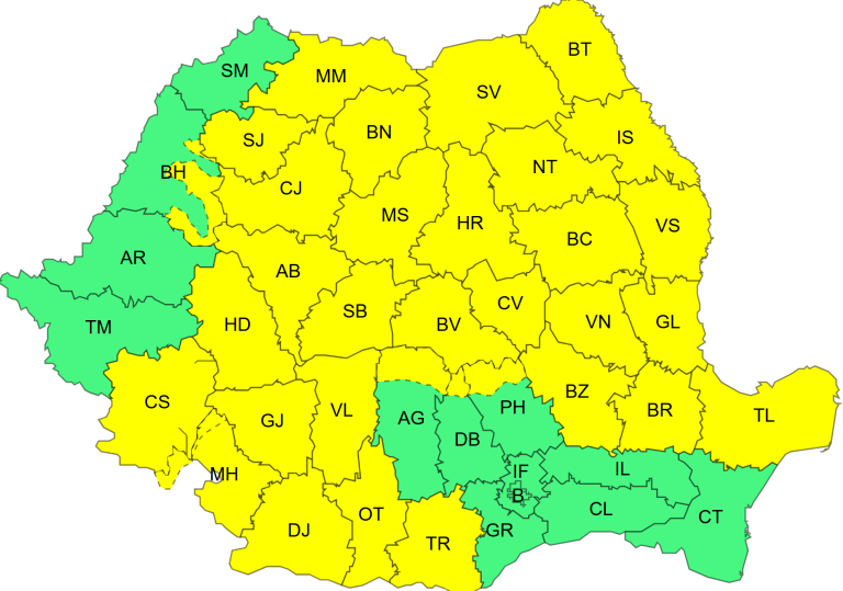 Vremea se răcește semnificativ până la finalul săptămânii. Alerte cod portocaliu de viscol și galben de vânt generate de ANM.