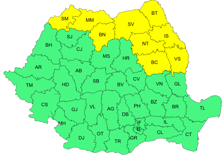 Alertă de furtuni și căderi de grindină în județe, valabilă până în această seară. HARTA regiunilor afectate