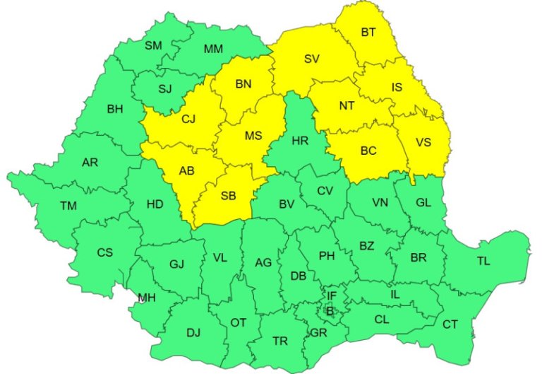 Coduri portocalii și galbene de furtuni pe întreg teritoriul țării: se prevăd vijelii și grindină. ANM a transmis noi alerte...